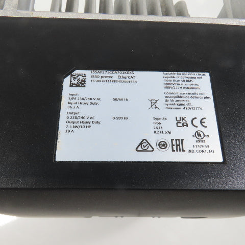 Lenze I55AP275C0A701K0KS 7.5kW /10HP AC Drive VFD 0-230V 29A (No Cover)