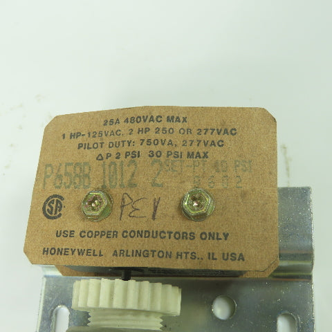 Honeywell P6588 1012 2 Pressure Switch Relay 235A 480VAC Max