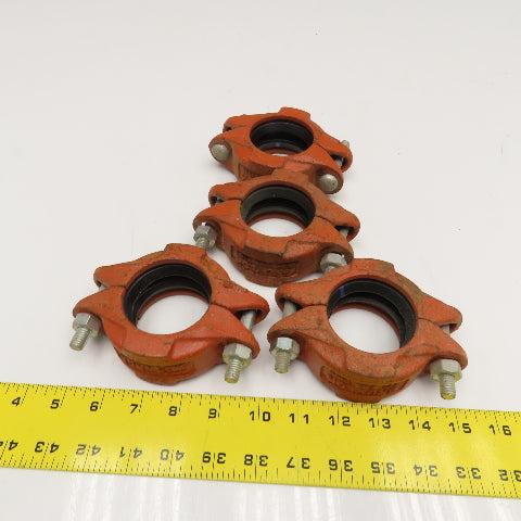 Gruvlok Fig 2000 2" Ductile Iron Rigid Pipe Coupling Purple Seal Lot Of 4