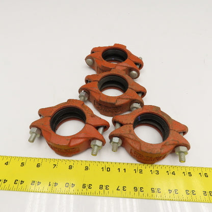 Gruvlok Fig 2000 2" Ductile Iron Rigid Pipe Coupling Purple Seal Lot Of 4