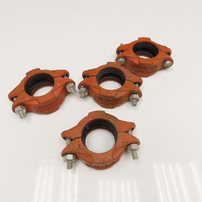 Gruvlok Fig 2000 2" Ductile Iron Rigid Pipe Coupling Purple Seal Lot Of 4