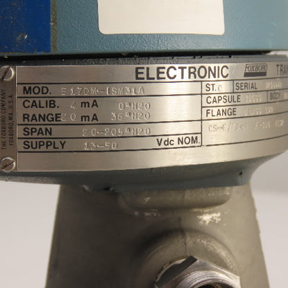 Foxboro E17DM-ISM31A 13-50VDC Electronic Pressure Transmitter 316SS 3"-CL150