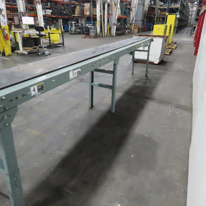 Hytrol 14" Belt x 191" Smooth Slide Bed Belt Conveyor 15' Bed (Needs Motor)