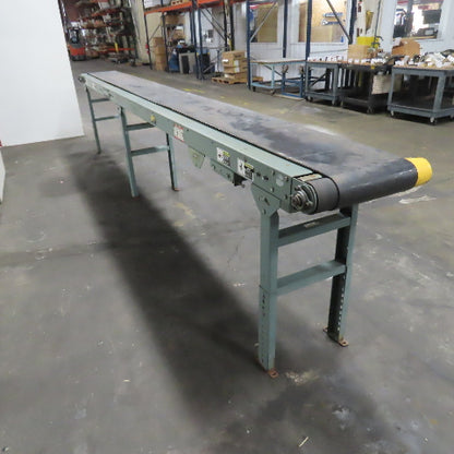 Hytrol 14" Belt x 191" Smooth Slide Bed Belt Conveyor 15' Bed (Needs Motor)