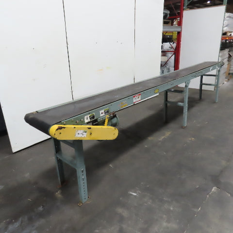 Hytrol 14" Belt x 191" Smooth Slide Bed Belt Conveyor 15' Bed (Needs Motor)