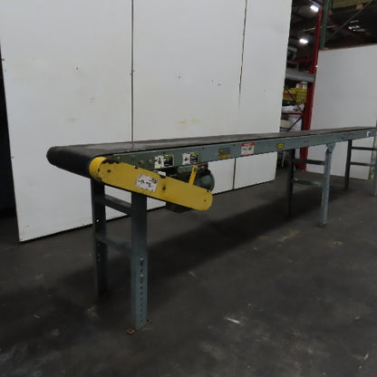 Hytrol 14" Belt x 191" Smooth Slide Bed Belt Conveyor 15' Bed (Needs Motor)