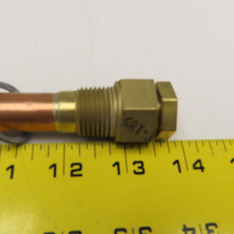1/2" x 6" OAL Copper Bulkhead Thermowell 1/2" NPT