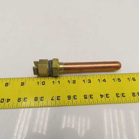1/2" x 6" OAL Copper Bulkhead Thermowell 1/2" NPT