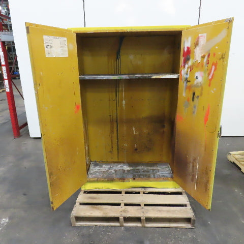 Justrite 45 Gallon Flammable Liquid Storage Cabinet 1 Shelf 65" x 43" x 18"