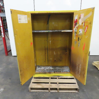 Justrite 45 Gallon Flammable Liquid Storage Cabinet 1 Shelf 65" x 43" x 18"