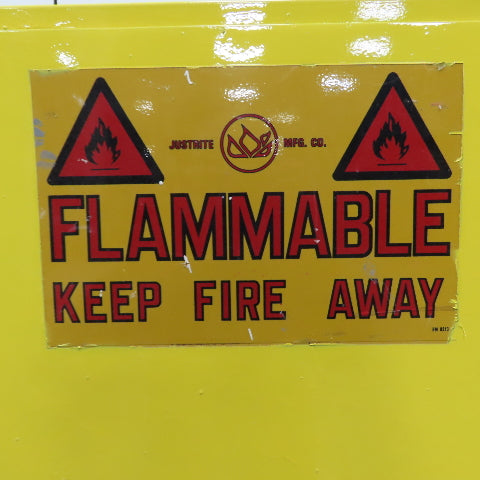 Justrite 45 Gallon Flammable Liquid Storage Cabinet 1 Shelf 65" x 43" x 18"