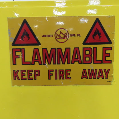 Justrite 45 Gallon Flammable Liquid Storage Cabinet 1 Shelf 65" x 43" x 18"