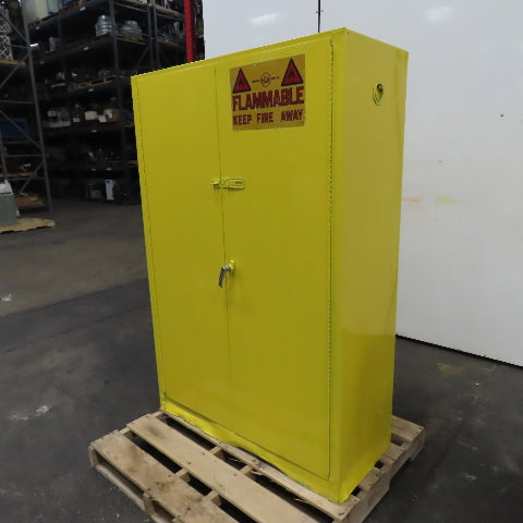 Justrite 45 Gallon Flammable Liquid Storage Cabinet 1 Shelf 65" x 43" x 18"