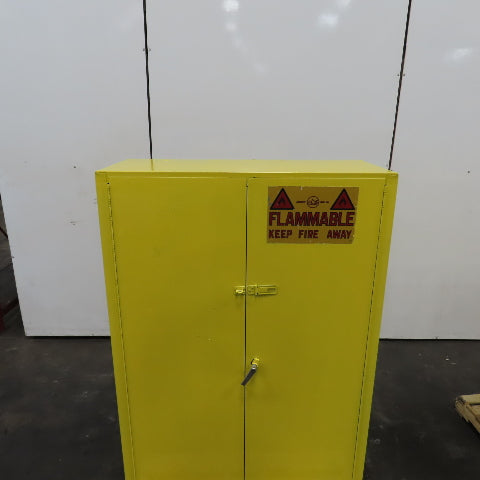 Justrite 45 Gallon Flammable Liquid Storage Cabinet 1 Shelf 65" x 43" x 18"