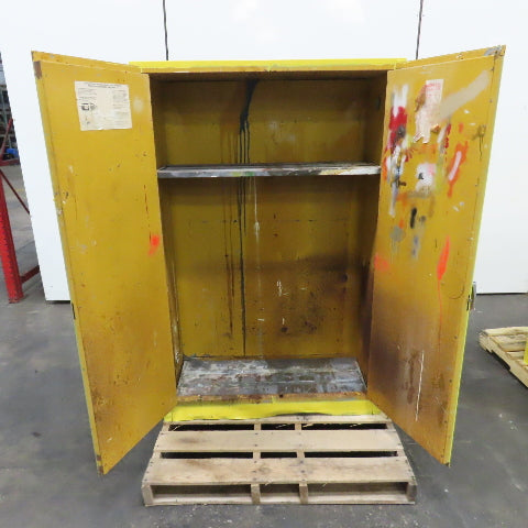Justrite 45 Gallon Flammable Liquid Storage Cabinet 1 Shelf 65" x 43" x 18"