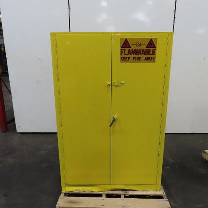 Justrite 45 Gallon Flammable Liquid Storage Cabinet 1 Shelf 65" x 43" x 18"