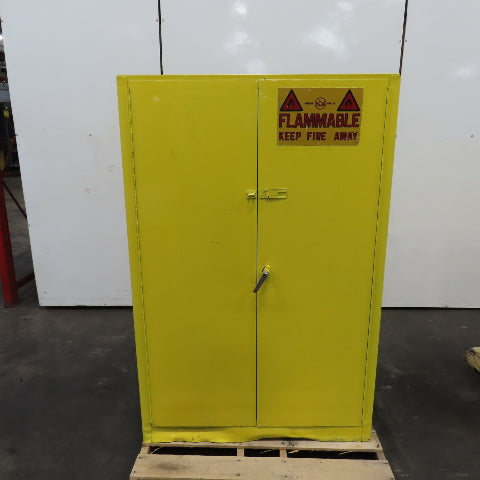 Justrite 45 Gallon Flammable Liquid Storage Cabinet 1 Shelf 65" x 43" x 18"