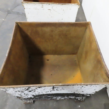 42" x 36" x 36" H Steel Storage Material Tote Slug Scrap Trash Box Lot Of 2