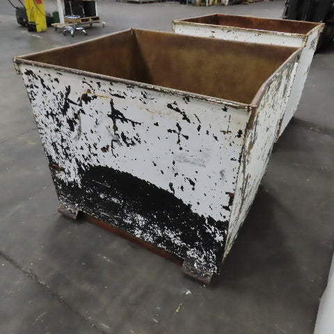 42" x 36" x 36" H Steel Storage Material Tote Slug Scrap Trash Box Lot Of 2