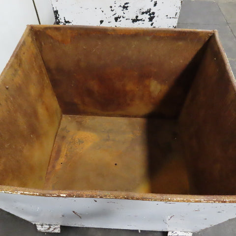 42" x 36" x 36" H Steel Storage Material Tote Slug Scrap Trash Box Lot Of 2