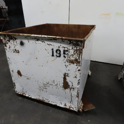 42" x 36" x 36" H Steel Storage Material Tote Slug Scrap Trash Box Lot Of 2