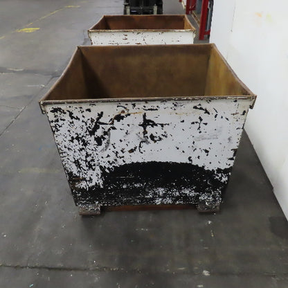 42" x 36" x 36" H Steel Storage Material Tote Slug Scrap Trash Box Lot Of 2