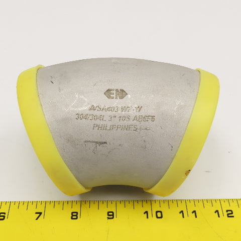 EN A/SA403 WP-W 3" Butt Weld Stainless Steel Elbow 45°