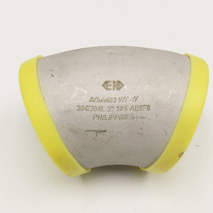 EN A/SA403 WP-W 3" Butt Weld Stainless Steel Elbow 45°