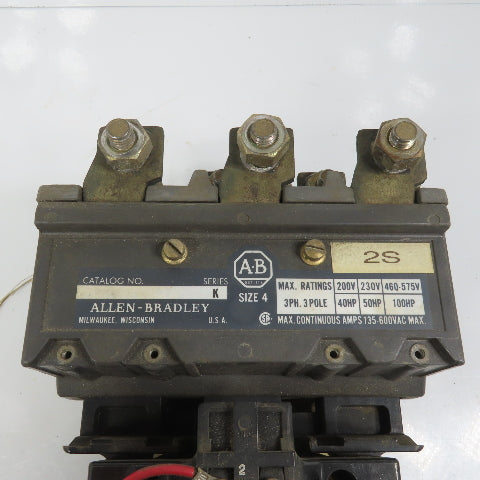 Allen Bradley 709- SerK Nema Size 4 Motor Starter Contactor 100HP 480V Coil 135A