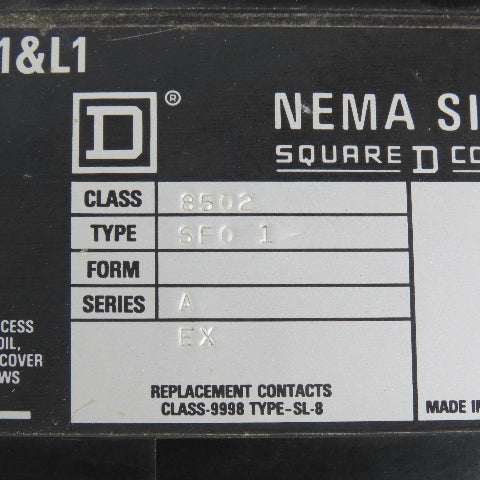 Square D 8502SF01 Nema Size 4 Motor Starter 100HP 480V Coil 600V Max (Clean)