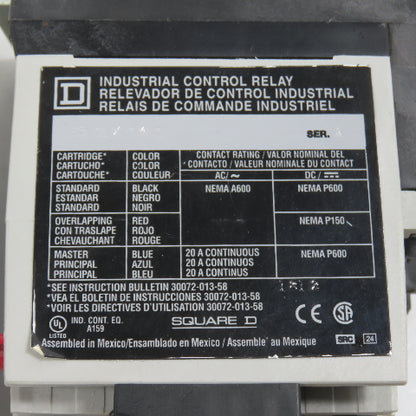 Square D 8501X040 Control Relay 120V Coil 8 N.C. 12 TOT Poles Lot Of 2 (Clean)