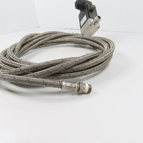 Burkert 00457684 0330-A-5/64-FPDM-SS Solenoid Valve 1/4" W/ Stainless Hose 14'