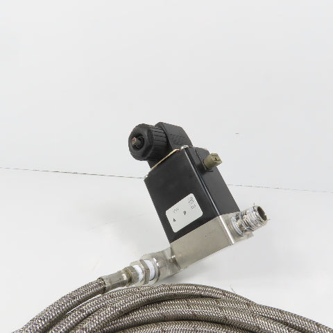 Burkert 00457684 0330-A-5/64-FPDM-SS Solenoid Valve 1/4" W/ Stainless Hose 14'