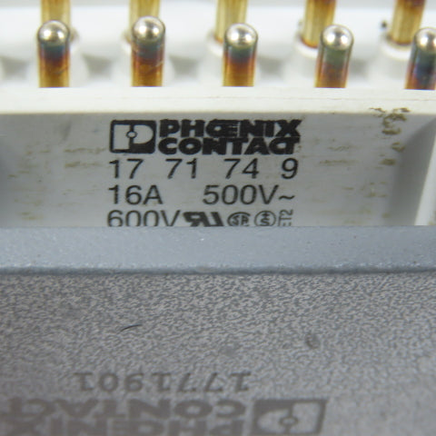 Phoenix Contact 1771901 1771749 16A 24-Pin Male Connector 600V W/ Sleeve Hood
