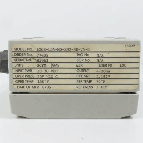 Sierra Instruments 620S-L04-M0-EN2-NR-V4-0 Mass Air Flow Sensor Controller