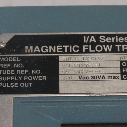 Foxboro IMT20-TA20FGZ Magnetic Flow Transmitter 120VAC 30A W/ 3" Flow Meter Tube