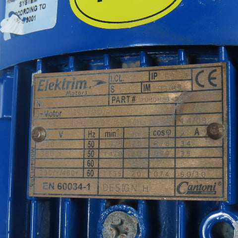 Elektrim 20MDM-3-2**8 2HP AC Electric Motor 230/460V 3Ph
