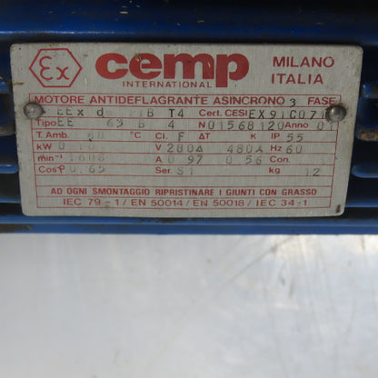Bonfiglioli VBG 0.25 C P63 0.18KW 3Ph Gear Motor 280/480V 14:1 Ratio 13.5/65RPM