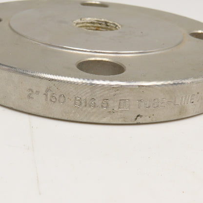 Tube-Line 2" 150 B16.5 Stainless Steel Blank Flange Plate Raised Face 3/4" NPT