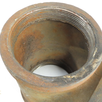 4" x 4" x 4" NPT Black Pipe Malleable Iron Threaded Tee 3-Way