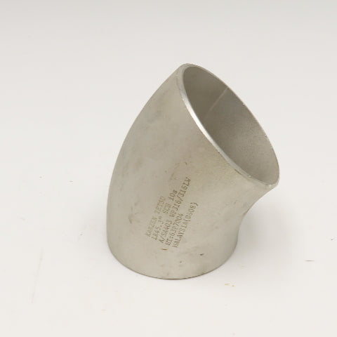 Kanzen Tetsu 3" Stainless Steel Butt Weld 45° Elbow Sch 10S