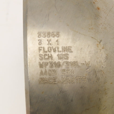 Flowline 33866 3" x 1" Stainless Steel Butt Weld Bell Reducer Sch 10S