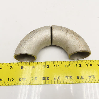 Ta Chen 1-1/2" Stainless Steel Butt Weld 90° Elbow Sch 10S Lot Of 2