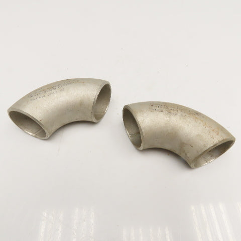 Ta Chen 1-1/2" Stainless Steel Butt Weld 90° Elbow Sch 10S Lot Of 2