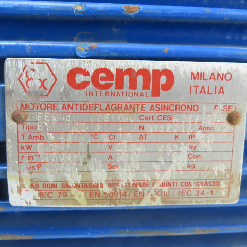 Cemp EEX-C 2.2KW AC Electric Motor 3Ph 280/480V 1704RPM TESTED