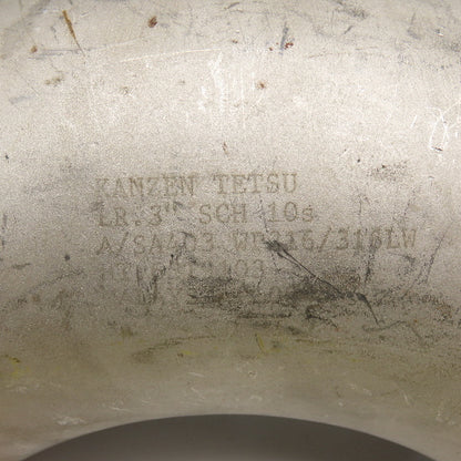 Kanzen Tetsu 3" Stainless Steel Butt Weld 90° Elbow Sch 10S