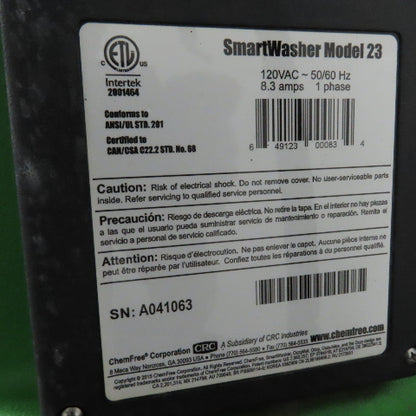 CRC SmartWasher Model 23 15 Gallon Mobile Parts Washer 120VAC 1PH 8.3A Tested