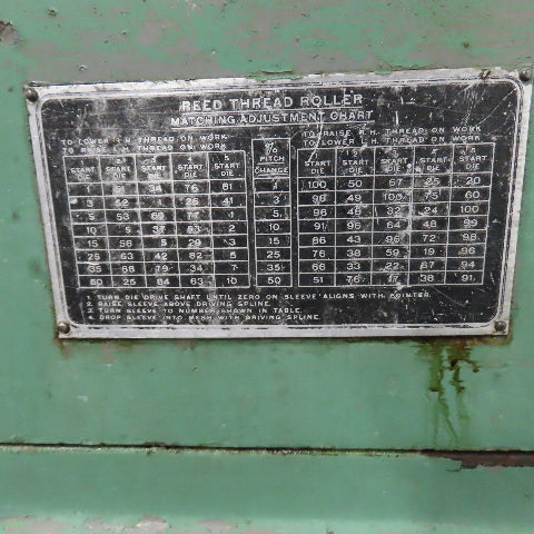 Reed A22 Vertical 3-Die Cylindrical Thread Roller Machine 480V 3PH (Needs Work)