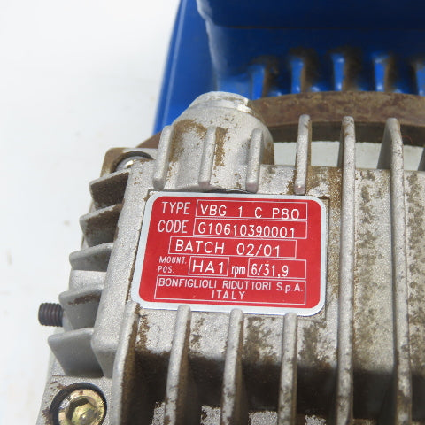 Bonfiglioli AS 25/P 31.27:1 Ratio Gear Motor 0.55KW 280/480V 3Ph W/ VBG 1 C P80