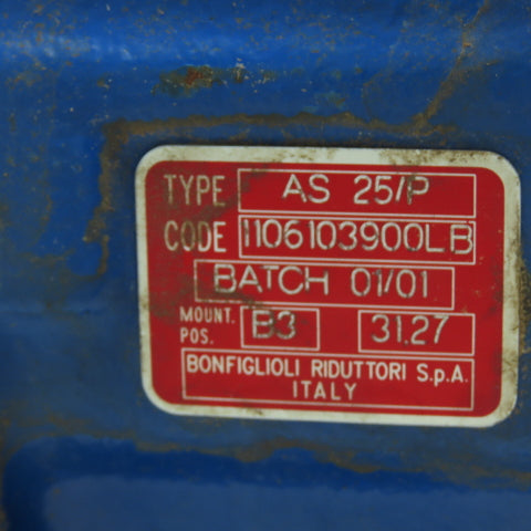 Bonfiglioli AS 25/P 31.27:1 Ratio Gear Motor 0.55KW 280/480V 3Ph W/ VBG 1 C P80